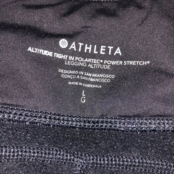 Athleta Pants - ATHLETA Polartec Power Stretch Black Legging Womens Size Large Thick Yoga Pants